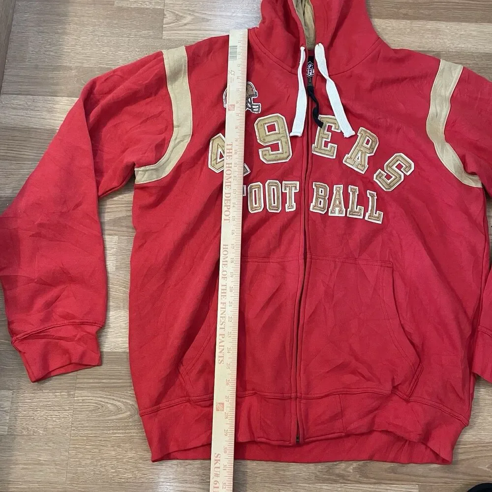San Francisco 49ers Hoodie size XL Red NFL Football Zip Sweatshirt - Picture 3 of 10